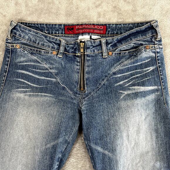 Vintage Parasuco Jeans Bootcut Low Rise Women's 32 Western Grunge Y2K - Picture 3 of 9